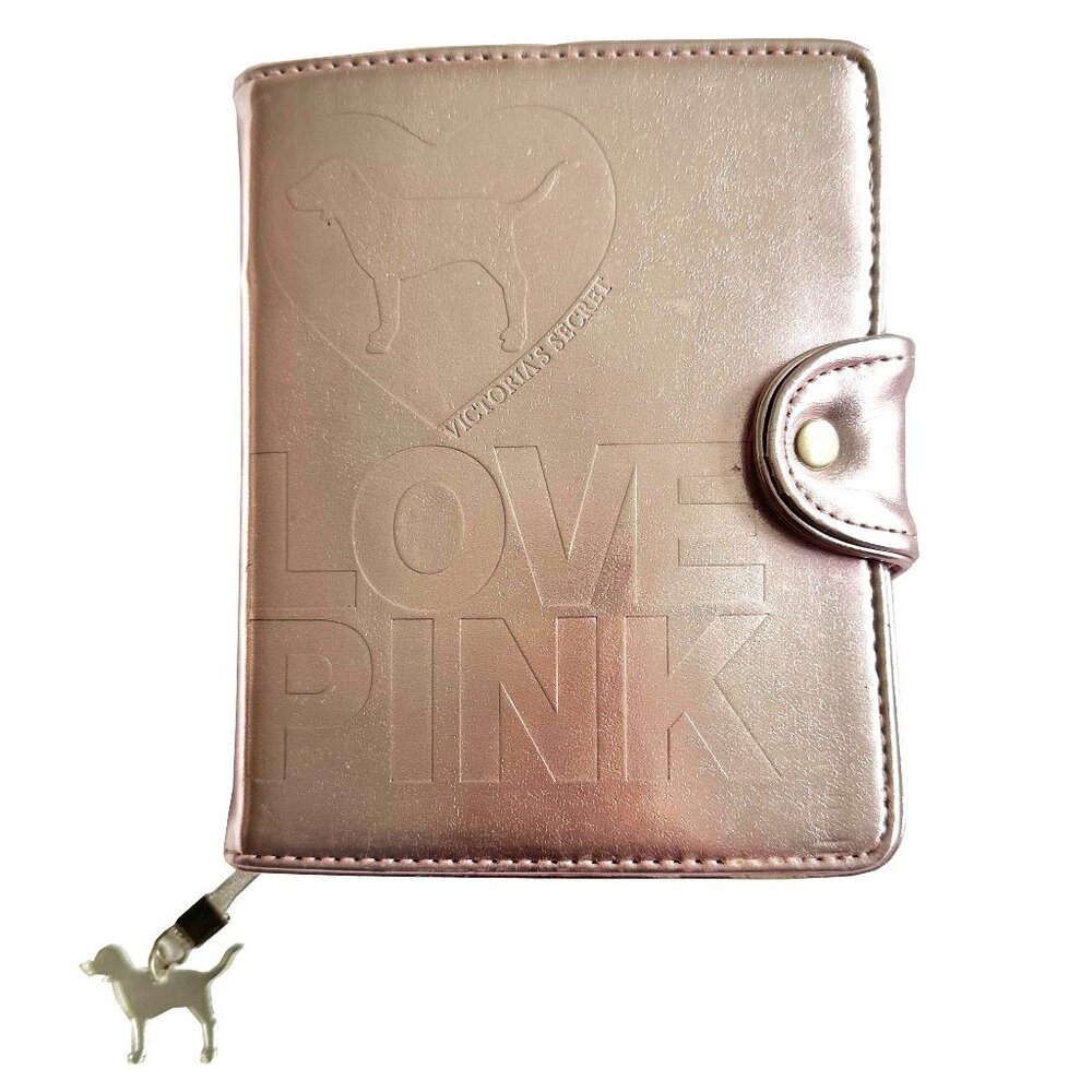 VINTAGE & RARE Y2K  PINK VICTORIA'S SECRET Metallic Notebook w.Silver Lined